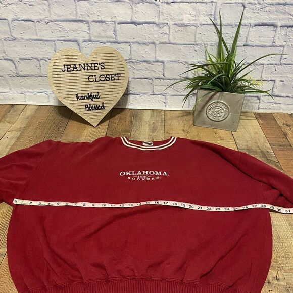 Vintage Oklahoma Sooners 1890 Red Oak Red Crewneck Sweater Mens Size XLarge - Picture 9 of 15